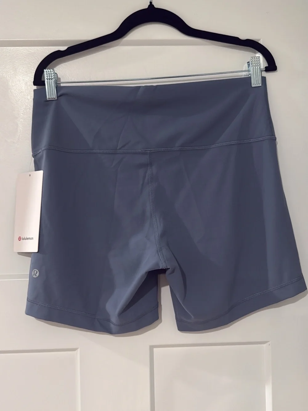 Lululemon 14 Wunder Train HR 6” Biker Shorts in Steel Blue